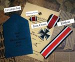 Replica WWII German iron cross medal badge With Certificate, Ribbon, Box