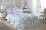 Bedspread Set 3Pcs Quilted Patchwork Bedspread Double King Single Bed Cotswold