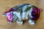 Vintage Decorative Marble Effect Colourful Ceramic Pig Ornament 13cm x 6cm