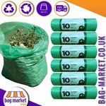 Heavy Duty Green Bin Bags on a Roll for Garden Waste Sacks Rubbish Grass Refuse
