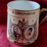 Commemorative King George V & Queen Mary Ceramic Mug Gold Handle 190ml
