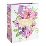 Happy Birthday Floral Large White Gift Bag 33cm
