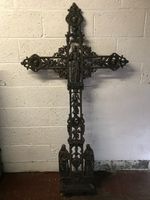 Wonderful large cast iron ornate ecclesiastical cross 1.8 metres tall.