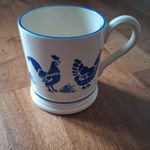 Emma Bridgewater Blue Hen Spongeware 1/2 Pint Mug vintage 2009