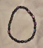 Multicoloured Beaded Stretch Anklet Oval Bead Charm No Clasp No Stone