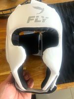 Fly Boxing Open Face Headguard Protective Gear White/Black Size M + Bag
