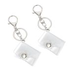 2 Pcs Compact Photo Album Keychain Transparent Pocket Photo Card Keyring