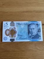King Charles 5 POUND £5 NOTE UNCIRCULATED. BANK of ENGLAND in Protective Sleeve,