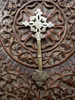 Coptic Ethiopian Hand Cross Large Cross Brass Vintage 5