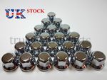 New 20x 32mm Wheel Nut Cover Lux Plastic CHROME fit Lorry Trailer Bus Truck LKW