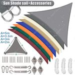 Outdoor Sun Shade Sail Garden Patio Awning Canopy 98% UV Block with Accessories