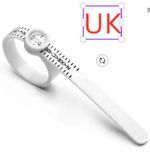 US UK EU HK Ring Sizer Measuring Tool Tape Gauge Finger Size Ruler with Magnifie