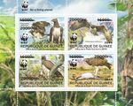 MARTIAL EAGLE Birds of Prey GOLD FOIL OVERPRINT 4v-Stamp Sheet WWF 2 2019 Guinea