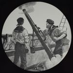 ANGLO-EGYPTIAN WAR - SAILORS FIRING ROCKETS Magic Lantern Slide 1882 ROYAL NAVY
