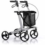 Gemino 20 Foldable 4 Wheel Rollator Walker Fully Assembled Silver Lightweight