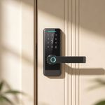 Smart Door Lock, Fingerprint/Passcode/Bluetooth APP/NFC/Key, with Doorbell