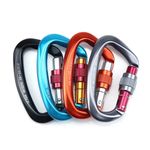 25KN Carabiner Clip Hook D-Ring Heavy Duty Aluminum Screw Lock Rock Climbing UK