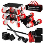 Furniture Dolly Set 5 Wheels Heavy Duty, Furniture Movers with Silent Rubber Whe