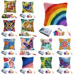 Latch Hook Kits Pillowcase Flower Leaves Cushion Cover Home DIY Decoration Gift