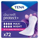 72 x TENA Lady Discreet Protect+ Maxi Night Incontinence Pads | 12 Packs of 6