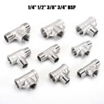 Male Female Threaded 3 Way Tee T Pipe Fitting 1/2'' 1/4'' BSP Threaded Connector