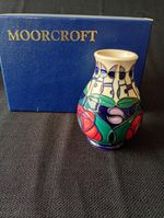Moorcroft 10cm Vase - Tribute to Charles Rennie Mackintosh - Rachel Bishop 1995