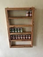 70cm X 43cm 5 Tier Spice Rack, Extra Large Solid Reclaimed Wood Handcrafted