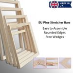 Canvas Stretcher Bars 18mm Premium Frames Painting Art Pairs EU Pine Wood UK