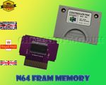 Nintendo N64 FRAM Controller Pak Memory Card NUS-004 IN ORIGINAL SHELL WITH LOGO