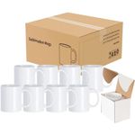 36x Sublimation Mugs White Blank Coffee Cup 11oz Large Handle Heat Press + Boxes