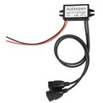 DC 12V to 5V Converter, Aideepen 15W Car Power Converter Step Down Black 