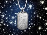 'Dog Tag' Pendant made with Aletai Iron Meteorite & Sterling Silver Snake chain