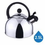 2.5l stainless steel aluminium whistling kettle camping silver phenolic handle
