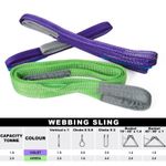 Webbing Lifting Cargo Sling 1m-2m Duplex Strap Hoist Strop Heavy Duty 1-2 Tonne