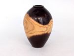Vintage Hand Turned Wooden Bud Vase Two Tone Decorative Ornament 14cm A107 Y139