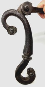 Large, Elegant 17-18th Century European Wrought Iron Door Knocker