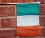 REPUBLIC OF IRELAND EIRE HAND WAVING FLAG medium 9" X 6" wooden pole flags IRISH
