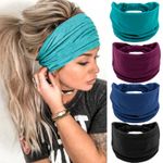 14CM Wide Unisex  Yoga Headband Stretch Hairband Elastic Plain Head Wrap Turban
