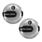 2 Pack Golf Score Counter Mini Golf Stroke Attachment Silver Tone Black