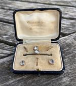 Antique Gold Plated Rock Crystal Dress Set / Cufflinks