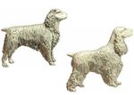 Set Of 2 Cocker & Springer Spaniel Dogs Handcrafted From English Pewter Badges
