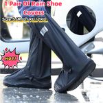 Waterproof Shoe Covers Reusable Motorcycle Cycling Bike Boot Rain With Relectors