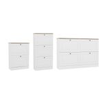 Modern 2 3 4 Drawer Tier Shoe Cabinet Shelf Display Storage Unit White Cupboard