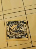 HINGED ARGENTINA BUENOS AIRES 2P IMPERFORATE