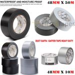 Duct Gaffer Heavy Duty Waterproof Cloth Tape 48mm x 50m / 10m Duck Silver Black