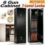 6 Gun Cabinet Lockable Safe Rifle Firearm Steel BS7558/92 Police Approved NEW