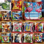 Latch Hook Kits for DIY Pillow Flower Butterfly Needlework Crafts Cushion Cover