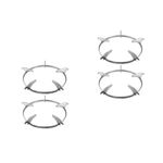 4Pcs Round Iron Gas Burner Support Rack Silver Stove Stand for Kitchen