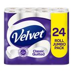 Velvet Classic Quilted Toilet Tissue 24 Standard Rolls Luxuriously Soft Strong