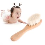 Baby Hair Brush with Wooden Handle Super Soft Goat Bristles Newborns Toddlers PN